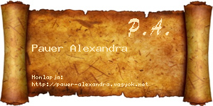 Pauer Alexandra névjegykártya